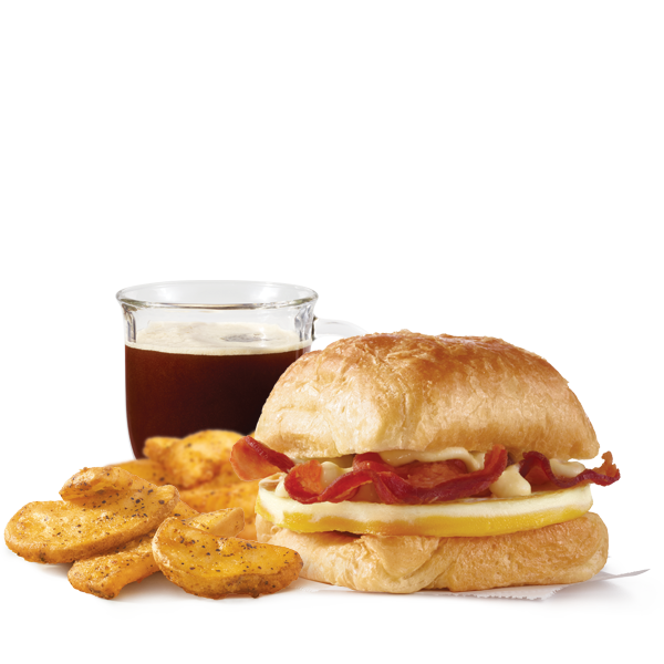 Bacon, Egg & Cheese Croissant Breakfast Combo Wendy's UK